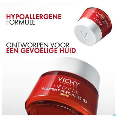 Sie sehen eine Packung Vichy Liftactiv B3 Anti-pigmentflecken Creme Lsf50 50ml, Produktbild: 23 Vichy Liftactiv B3 Anti-pigmentflecken Creme Lsf50 50ml, A-Nr.: 5662504 - 23