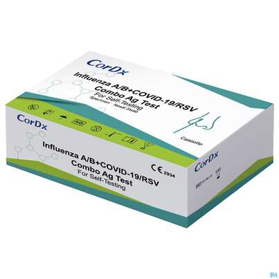Sie sehen eine Packung Diagnostika U.zubehoer Cordx Covid19 Influ A/b Rsv 1st, Produktbild: 03 Diagnostika U.zubehoer Cordx Covid19 Influ A/b Rsv 1st, A-Nr.: 5741267 - 03