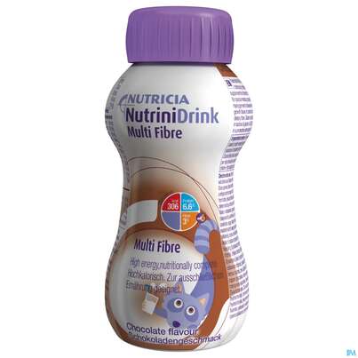 Sie sehen eine Packung Nutrini/drink Flasche Multifibre 200ml Schokolade 24st, Produktbild: 02 Nutrini/drink Flasche Multifibre 200ml Schokolade 24st, A-Nr.: 3274666 - 02