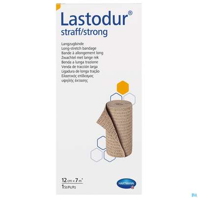 Sie sehen eine Packung Elastische Binden Lastodur Straff 7mx 12cm 1st, Produktbild: 01 Elastische Binden Lastodur Straff 7mx 12cm 1st, A-Nr.: 0778521 - 01