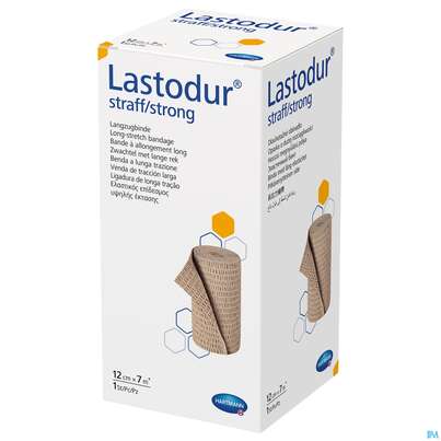 Sie sehen eine Packung Elastische Binden Lastodur Straff 7mx 12cm 1st, Produktbild: 04 Elastische Binden Lastodur Straff 7mx 12cm 1st, A-Nr.: 0778521 - 04