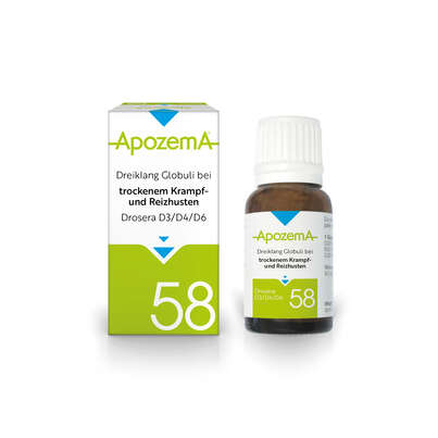 Apozema® Nr. 58: Dreiklang Globuli bei trockenem Krampf- und Reizhusten, A-Nr.: 3529557 - 01