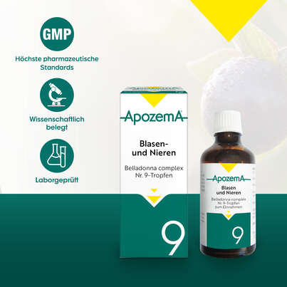 Sie sehen eine Packung Apozema® Nr. 09 Blasen- und Nieren-Tropfen, Produktbild: 04 Apozema® Nr. 09 Blasen- und Nieren-Tropfen, A-Nr.: 0957525 - 04