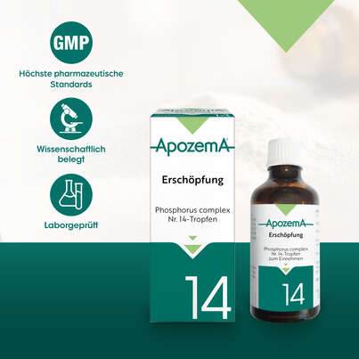 Sie sehen eine Packung Apozema® Nr. 14 Erschöpfungs-Tropfen, Produktbild: 04 Apozema® Nr. 14 Erschöpfungs-Tropfen, A-Nr.: 0987762 - 04