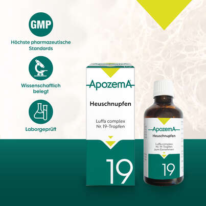 Sie sehen eine Packung Apozema® Nr. 19 Heuschnupfen-Tropfen, Produktbild: 04 Apozema® Nr. 19 Heuschnupfen-Tropfen, A-Nr.: 0987791 - 04