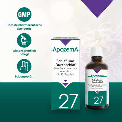 Sie sehen eine Packung Apozema® Nr. 27 Schlaf- und Durchschlaf-Tropfen, Produktbild: 04 Apozema® Nr. 27 Schlaf- und Durchschlaf-Tropfen, A-Nr.: 0987779 - 04