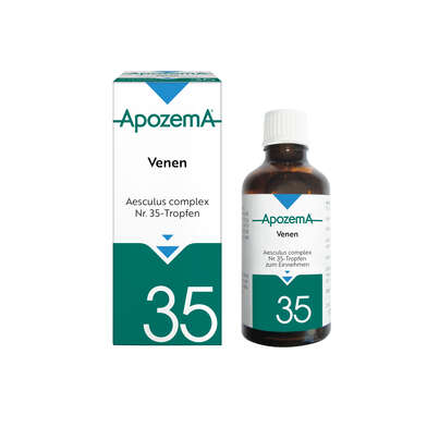 Sie sehen eine Packung Apozema® Nr. 35 Venen-Tropfen, Produktbild: 01 Apozema® Nr. 35 Venen-Tropfen, A-Nr.: 0980932 - 01