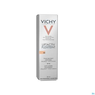 Sie sehen eine Packung Vichy Liftactiv/flexiteint Make Up Teint Nr 55 Bron 30ml, Produktbild: 07 Vichy Liftactiv/flexiteint Make Up Teint Nr 55 Bron 30ml, A-Nr.: 3392325 - 07