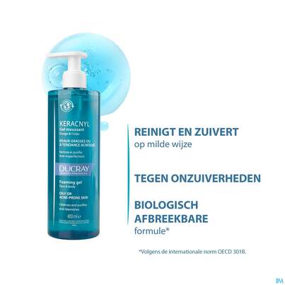 Ducray Keracnyl Schäumendes Waschgel 400ml, A-Nr.: 5564405 - 13