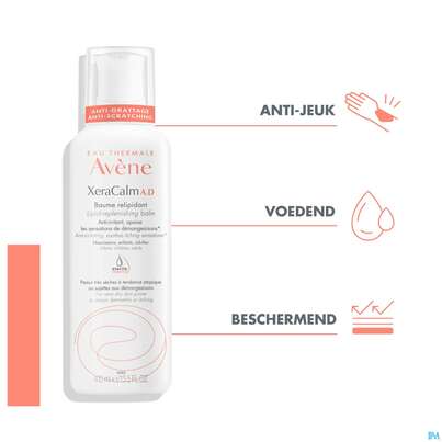 Sie sehen eine Packung Avène Xeracalm A.d Rückfettender Balsam 400ml, Produktbild: 14 Avène Xeracalm A.d Rückfettender Balsam 400ml, A-Nr.: 4942880 - 14