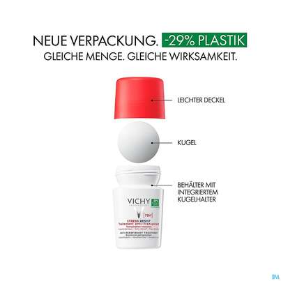 Sie sehen eine Packung Vichy Deodorant Stress Resist 72h 50ml, Produktbild: 28 Vichy Deodorant Stress Resist 72h 50ml, A-Nr.: 4406006 - 28
