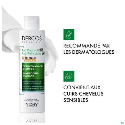 Sie sehen eine Packung Shampoon Vichy/dercos Anti-schuppen Pflege Fettiges Haar 200ml, Produktbild: 14 Shampoon Vichy/dercos Anti-schuppen Pflege Fettiges Haar 200ml, A-Nr.: 4357383 - 14