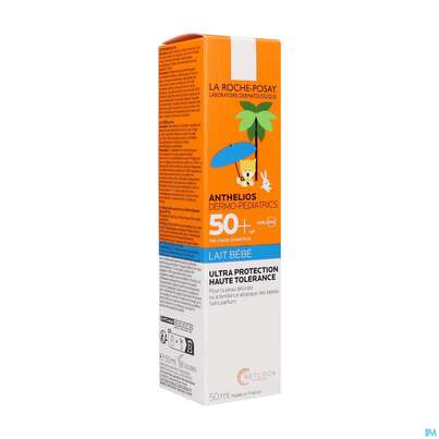 Sie sehen eine Packung Sonnenprodukte La Roche Posay Anthelios 50+/uva 39 Babymilch 50ml, Produktbild: 03 Sonnenprodukte La Roche Posay Anthelios 50+/uva 39 Babymilch 50ml, A-Nr.: 4309651 - 03
