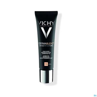 Sie sehen eine Packung Vichy Dermablend 3d Coverflow 15 Opal 30ml, Produktbild: 01 Vichy Dermablend 3d Coverflow 15 Opal 30ml, A-Nr.: 4089729 - 01