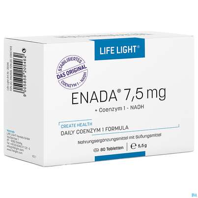Sie sehen eine Packung Enada N.a.d.h Dr.birkmayer Tabl 7,5mg 80st, Produktbild: 02 Enada N.a.d.h Dr.birkmayer Tabl 7,5mg 80st, A-Nr.: 2963926 - 02