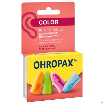 Sie sehen eine Packung Ohrenschutz Ohropax Schaumstoffstoepsel Color Plux 8st, Produktbild: 03 Ohrenschutz Ohropax Schaumstoffstoepsel Color Plux 8st, A-Nr.: 2281351 - 03