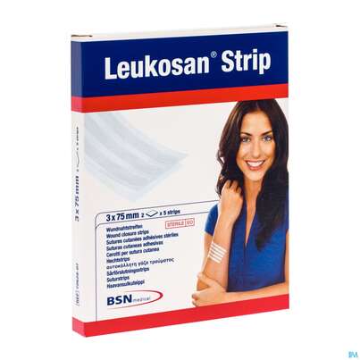 Sie sehen eine Packung Wundverband Wundnahtstreifen/steril Leukoplast/weiss Closure Strip 3x 75mm 10st, Produktbild: 02 Wundverband Wundnahtstreifen/steril Leukoplast/weiss Closure Strip 3x 75mm 10st, A-Nr.: 3478937 - 02