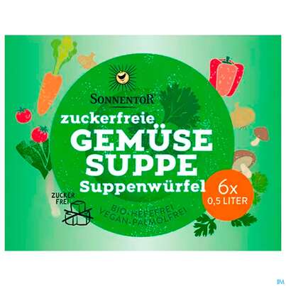 Sie sehen eine Packung Sonnentor Zuckerfreie Gemuesesuppe Wuerfel 01405 66g, Produktbild: 01 Sonnentor Zuckerfreie Gemuesesuppe Wuerfel 01405 66g, A-Nr.: 5227205 - 01