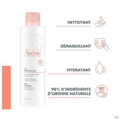 Sie sehen eine Packung Avene Basispflege Reinigungsmilch Neu 200ml, Produktbild: 10 Avene Basispflege Reinigungsmilch Neu 200ml, A-Nr.: 5724145 - 10