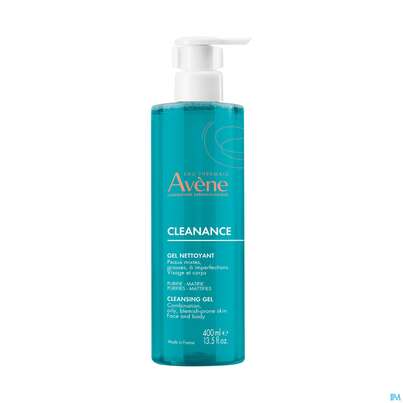 Sie sehen eine Packung Avene Cleanance Reinigungsgel 400ml, Produktbild: 03 Avene Cleanance Reinigungsgel 400ml, A-Nr.: 5379122 - 03