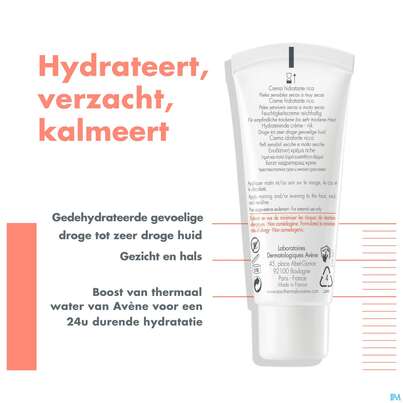 Sie sehen eine Packung Avene Hydrance Reichhaltige Feuchtig- Keitscreme 40ml, Produktbild: 15 Avene Hydrance Reichhaltige Feuchtig- Keitscreme 40ml, A-Nr.: 1505601 - 15