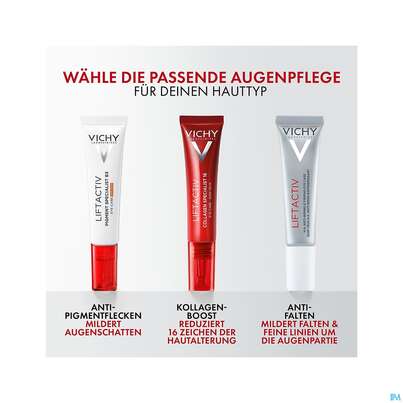 Sie sehen eine Packung Vichy Liftactv Collagen/specialist Augenpflege 15ml, Produktbild: 30 Vichy Liftactv Collagen/specialist Augenpflege 15ml, A-Nr.: 5720673 - 30