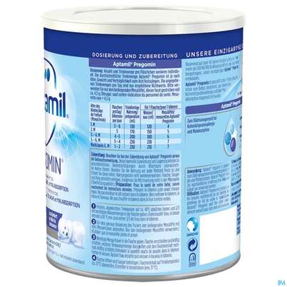 Sie sehen eine Packung Aptamil Spezialnahrung Pregomin 400g, Produktbild: 05 Aptamil Spezialnahrung Pregomin 400g, A-Nr.: 5301841 - 05