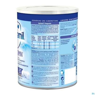 Sie sehen eine Packung Aptamil Spezialnahrung Pregomin 400g, Produktbild: 06 Aptamil Spezialnahrung Pregomin 400g, A-Nr.: 5301841 - 06