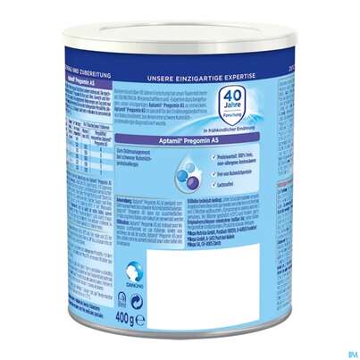 Sie sehen eine Packung Aptamil Spezialnahrung Pregomin 400g, Produktbild: 11 Aptamil Spezialnahrung Pregomin 400g, A-Nr.: 5301841 - 11