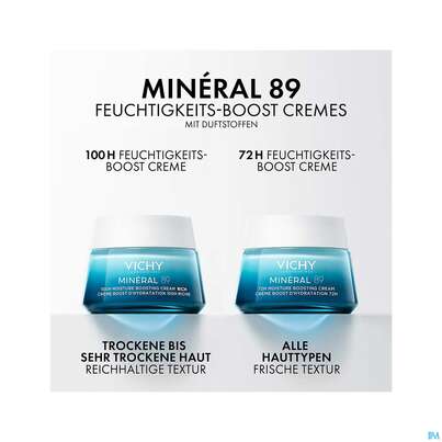 Sie sehen eine Packung Vichy Mineral 89 Creme Mit Duftstoffe 50ml, Produktbild: 14 Vichy Mineral 89 Creme Mit Duftstoffe 50ml, A-Nr.: 5670811 - 14