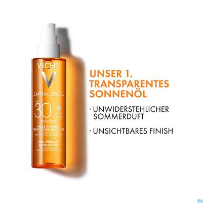 Sie sehen eine Packung Sonnenprodukte Vichy/capital Soleil Cell Protect Oil Lsf30 200ml, Produktbild: 09 Sonnenprodukte Vichy/capital Soleil Cell Protect Oil Lsf30 200ml, A-Nr.: 5921182 - 09