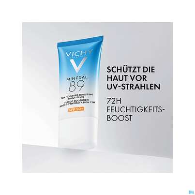 Sie sehen eine Packung Vichy Mineral 89 Uv Fluid Sonnenschutz 50ml, Produktbild: 06 Vichy Mineral 89 Uv Fluid Sonnenschutz 50ml, A-Nr.: 5818001 - 06