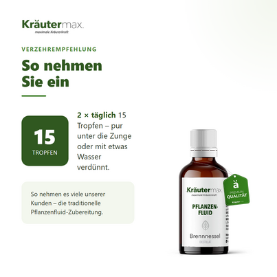 Sie sehen eine Packung Brennnessel Tropfen Fluid 50 ml, Produktbild: 05 Brennnessel Tropfen Fluid 50 ml, A-Nr.: 4317633 - 05