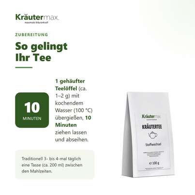Sie sehen eine Packung Stoffwechsel Tee 100 g, Produktbild: 04 Stoffwechsel Tee 100 g, A-Nr.: 6017680 - 04