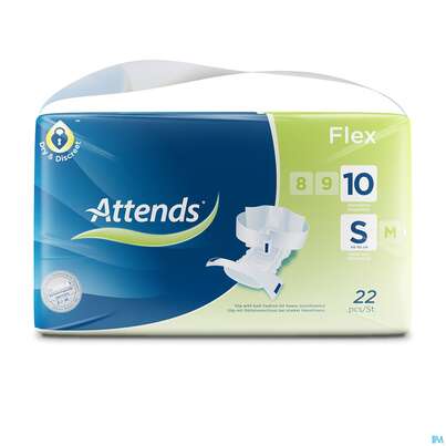 Sie sehen eine Packung Inkontinenz Attends Slip Flex M 10 88st, Produktbild: 01 Inkontinenz Attends Slip Flex M 10 88st, A-Nr.: 4271581 - 01