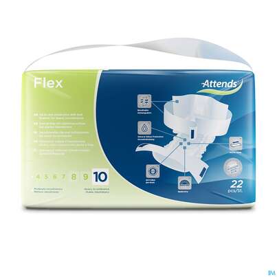 Sie sehen eine Packung Inkontinenz Attends Slip Flex M 10 88st, Produktbild: 03 Inkontinenz Attends Slip Flex M 10 88st, A-Nr.: 4271581 - 03