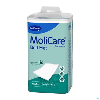 Sie sehen eine Packung Inkontinenz Molicare Premium/bed Mat 5 Tropfen 40x60cm 30st, Produktbild: 02 Inkontinenz Molicare Premium/bed Mat 5 Tropfen 40x60cm 30st, A-Nr.: 4522149 - 02
