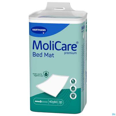 Sie sehen eine Packung Inkontinenz Molicare Premium/bed Mat 5 Tropfen 40x60cm 30st, Produktbild: 03 Inkontinenz Molicare Premium/bed Mat 5 Tropfen 40x60cm 30st, A-Nr.: 4522149 - 03