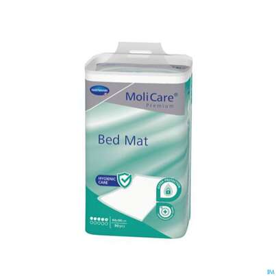 Sie sehen eine Packung Inkontinenz Molicare Premium/bed Mat 5 Tropfen 40x60cm 30st, Produktbild: 04 Inkontinenz Molicare Premium/bed Mat 5 Tropfen 40x60cm 30st, A-Nr.: 4522149 - 04