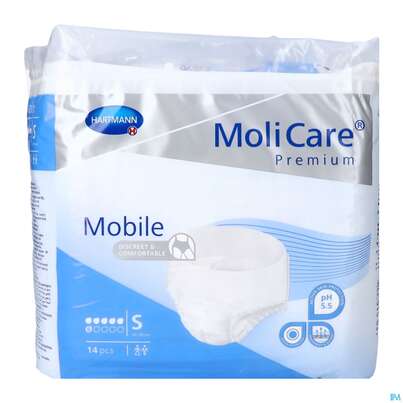Inkontinenz Molicare Premium/mobile/6 Tropfen Blau S 60-90cm 14st, A-Nr.: 3094591 - 02