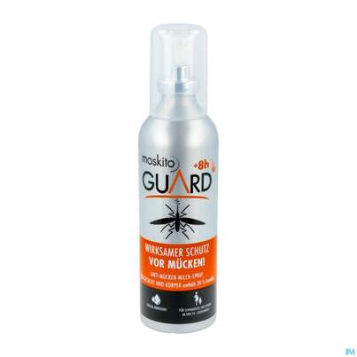 Sie sehen eine Packung Insektenschutz Repellent Spray Lotion F.d.haut Moskito Guard 75ml, Produktbild: 01 Insektenschutz Repellent Spray Lotion F.d.haut Moskito Guard 75ml, A-Nr.: 5896047 - 01