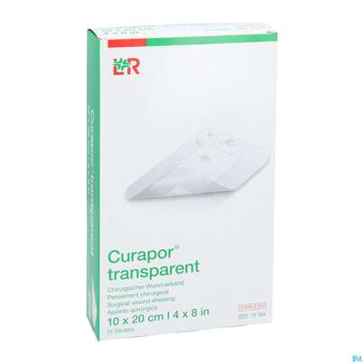 Sie sehen eine Packung Wundverband Curapor Steril Transparent 10x 20cm 25st, Produktbild: 03 Wundverband Curapor Steril Transparent 10x 20cm 25st, A-Nr.: 2850257 - 03