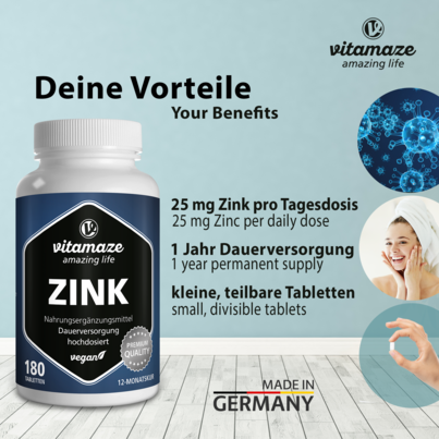 Vitamaze Zink 50mg hochdosiert vegan, A-Nr.: 5179475 - 02