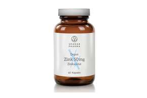 Sie sehen eine Packung Shanab Zink 50 mg Kapseln, Produktbild: 01 Shanab Zink 50 mg Kapseln, A-Nr.: 5387392 - 01