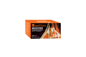 MEDFINE Sicherheitskanüle, 25G x 1&amp;quot;, 0,5 x 25mm, 100 Stück, A-Nr.: 5435263 - 01