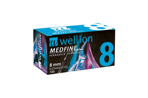 WELL108 Wellion MEDFINE plus Pennadeln, 8 mm, 100 Stück, A-Nr.: 3480093 - 01