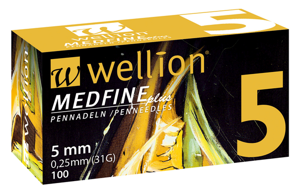 WELL105 Wellion MEDFINE plus Pennadeln, 5 mm, 100 Stück, A-Nr.: 4487022 - 01