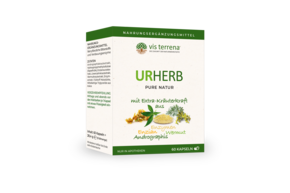 Sie sehen eine Packung vis terrena® URHERB Kapseln, Produktbild: 01 vis terrena® URHERB Kapseln, A-Nr.: 5211115 - 01