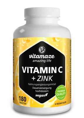 Vitamaze Vitamin C 1000mg hochdosiert +Zink vegan, A-Nr.: 5179328 - 01