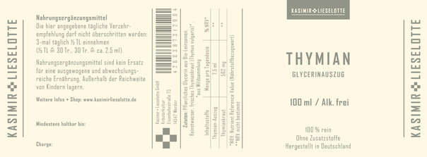 Kasimir und Lieselotte - Thymian Tinktur alkoholfrei 100 ml, A-Nr.: 5176956 - 02